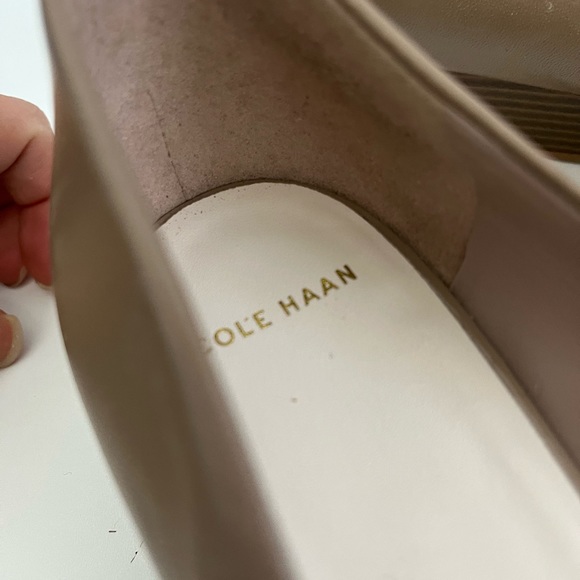 Cole Haan Open Toe Wedge in Tan - Picture 3 of 7